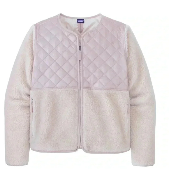 NEW Patagonia Teddy Recycled Sherpa Hybrid Quilted Jacket in Natural Cream M - Picture 1 of 6